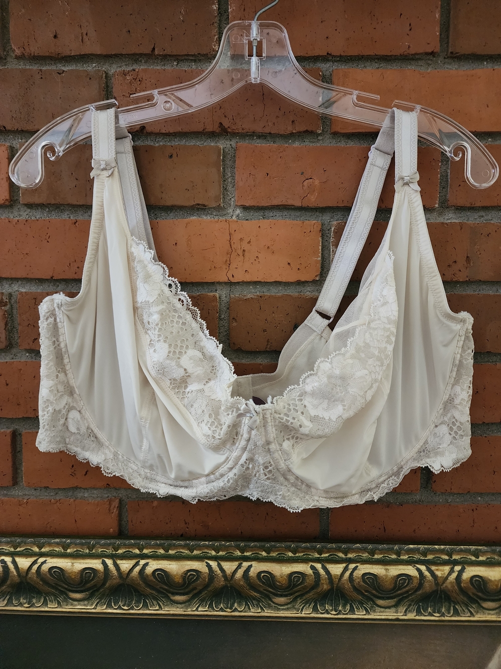 Adore Me Lace-Trim Unlined Bra - Cream 44DDD